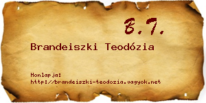 Brandeiszki Teodózia névjegykártya
