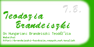 teodozia brandeiszki business card